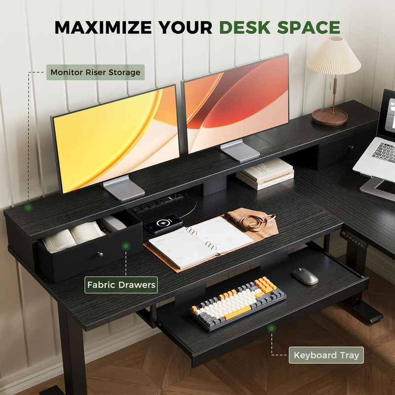 59-inch L-Shaped Electric Standing Desk