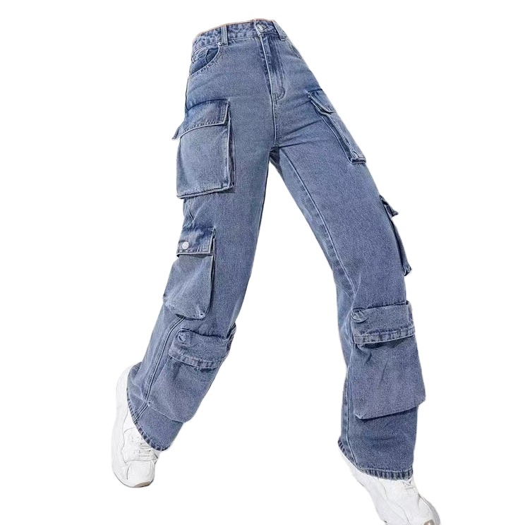 Women’s wide-leg cargo denim jeans